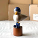 Gingerbread World Drechslerei Martin Wooden Seagull - Standing with Blue Southwester Hat